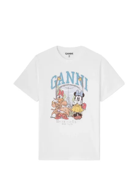 Tricou Ganni cu imagine alb