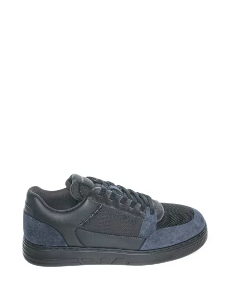 Sneakerși Emporio Armani din piele de căprioară negru