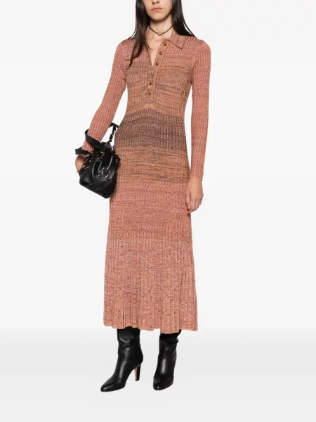 Gulerat rochie midi Zimmermann tricotate portocaliu