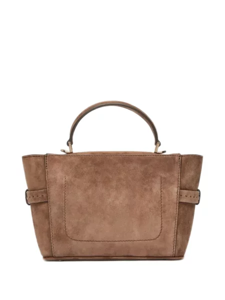 Geantă shopper Max Mara din piele de căprioară maro