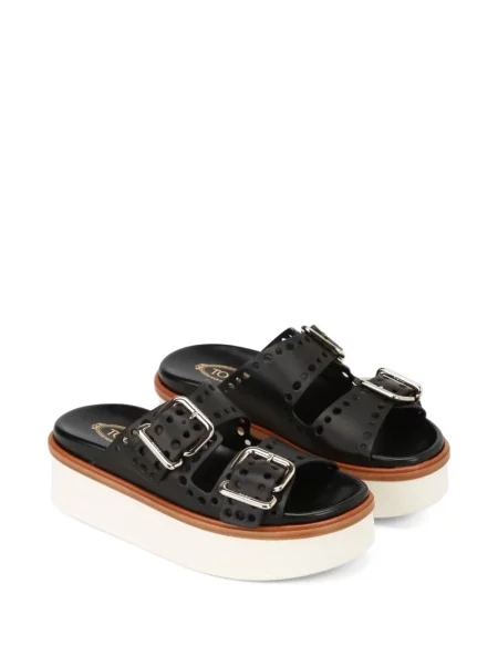 Papuci tip mules Tod's din piele negru