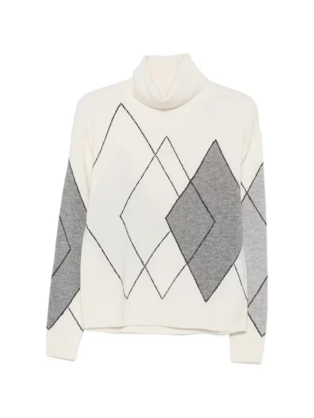 Pulover Seventy cu model argyle alb