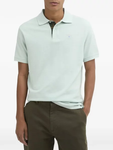 Tricou polo Barbour în carouri verde