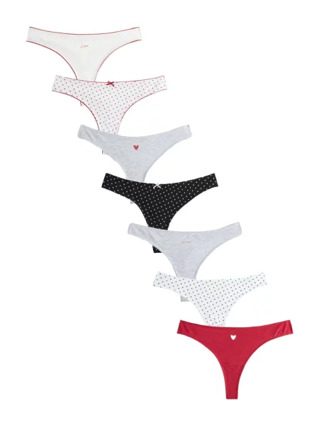 Next Tanga gri amestecat / roșu / negru alb