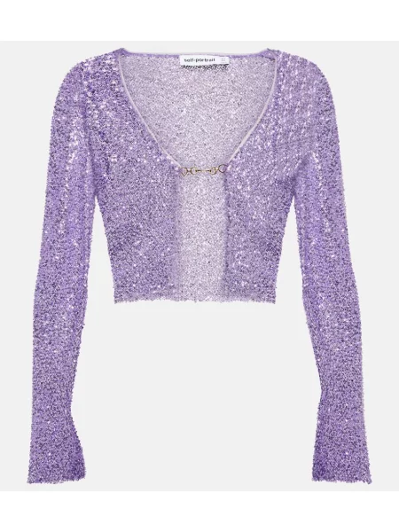 Cropp cardigan Self-portrait violet