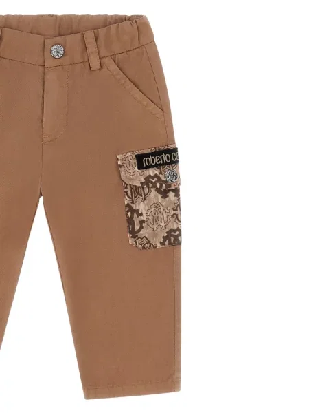 Spodnie dziecięce Roberto Cavalli brązowe