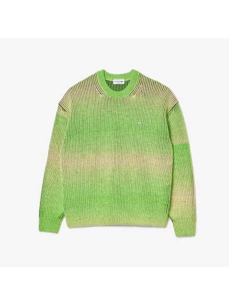 Lacoste Sweter Z Okrągłym Dekoltem Relaxed Fit zielony