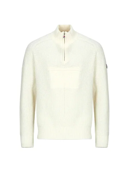 Pletený sveter Fila na polovičný zips biela