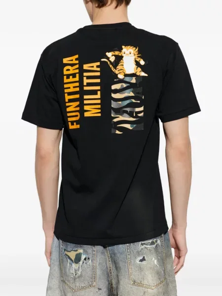 Тениска A Bathing Ape® с принт с тигров принт черно
