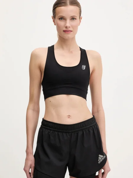 Спортен сутиен Compressport Feel Free с изчистен дизайн черно