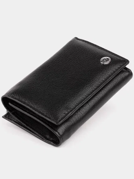 Кожаный кошелек St Leather Accessories черный