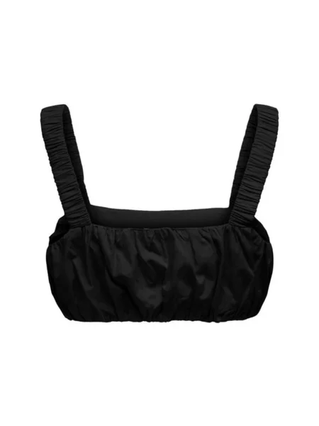 Top Only na ramiączkach o krotszym kroju czarny