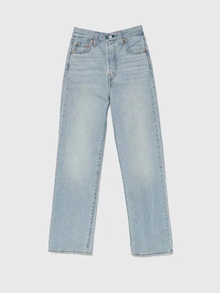 Levi's jeansy RIBCAGE STRAIGHT high waist niebieskie