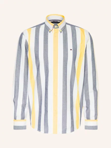 Tommy Hilfiger Koszula Oxford Relaxed Fit gelb biała