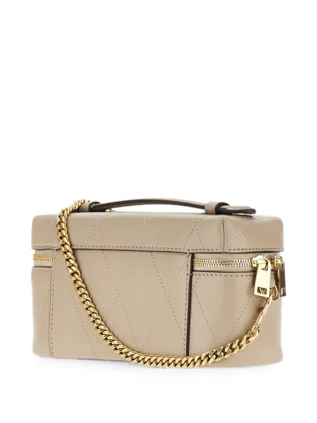 Кожена ватиран козметична чанта Tory Burch
