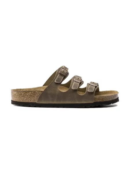 Кожени чехли Birkenstock Florida SFB зелено