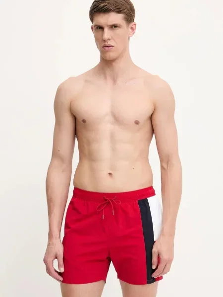 Kopalne kratke hlače Tommy Hilfiger rdeča