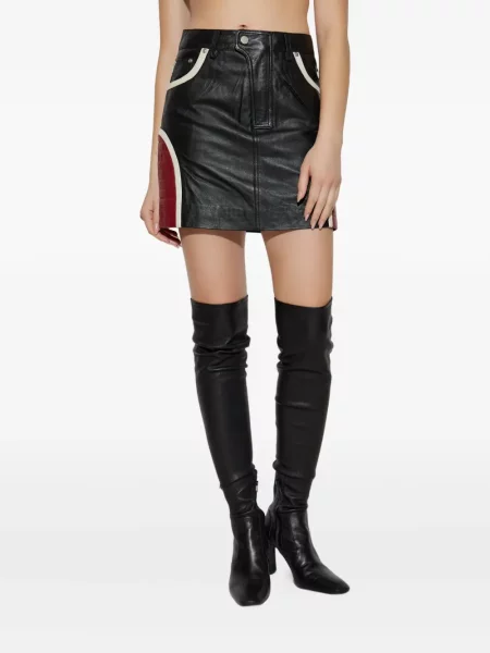 Fustă din piele Gestuz negru