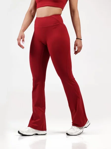 Neverover Legíny Nova Flared Leggings třešeň červená