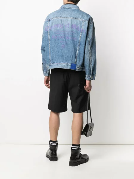Kurtka jeansowa Marcelo Burlon County Of Milan z autografem niebieska