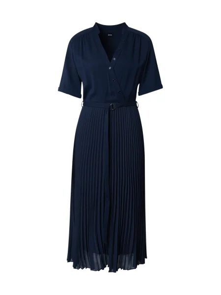 BOSS rochie marin midi evazati albastru