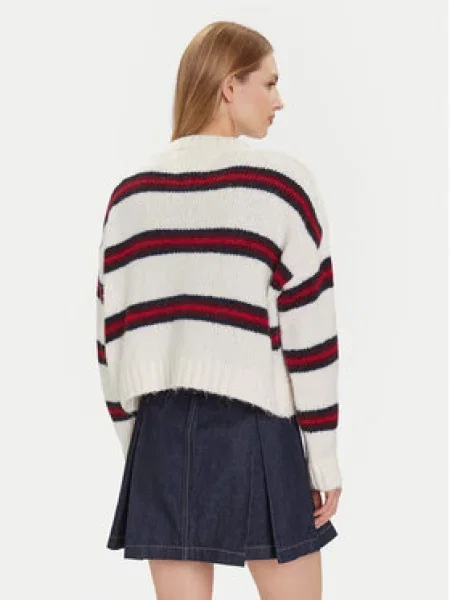 Tommy Jeans Pletena jopica Badge Écru