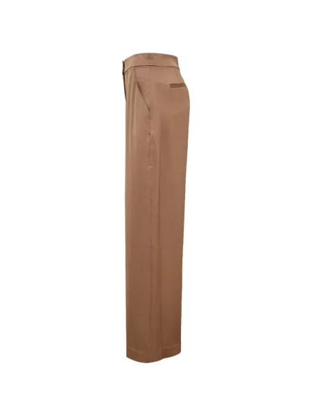Pantaloni palazzo Simkhai din satin maro
