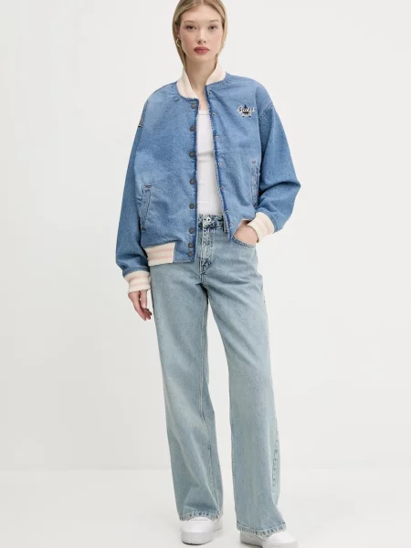 Джинсова куртка-бомбер Guess Jeans перехідна oversize