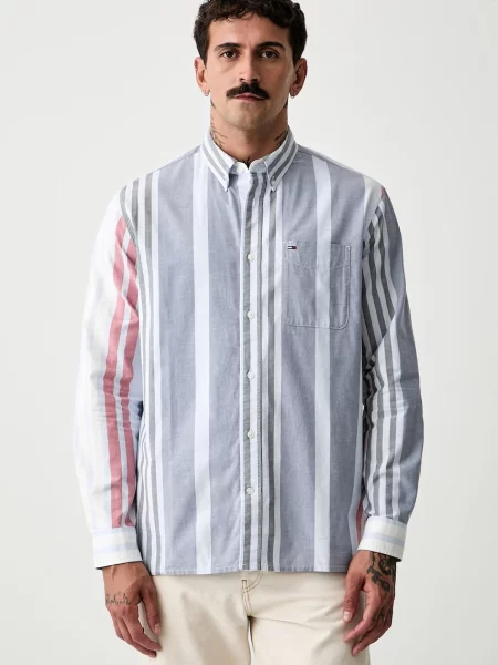 Tommy Jeans cămașă pentru bărbați din albastru