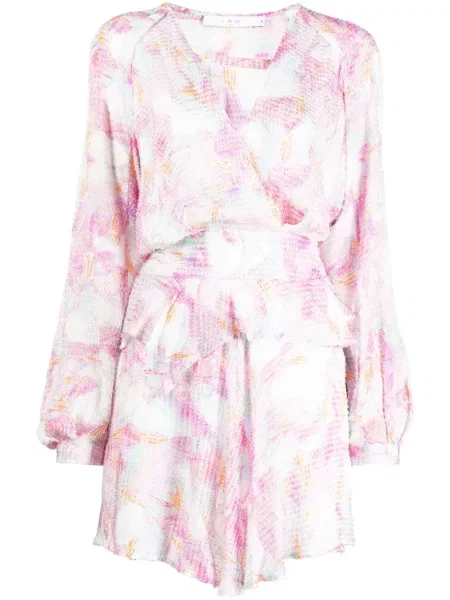 Rochie Iro cu model floral cu imagine de costum roz