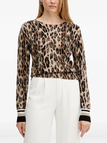 Sweter Morgan w paski z nadrukiem