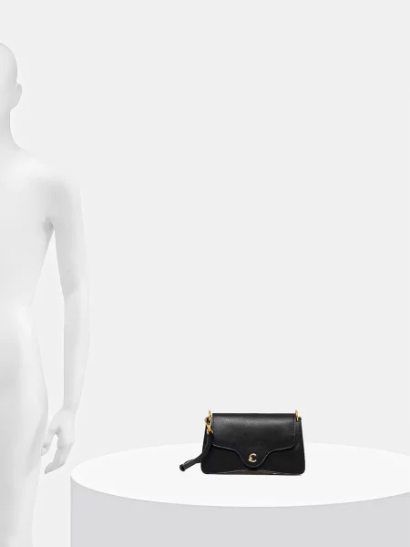 Coccinelle чанта crossbody дамска от кожа черно