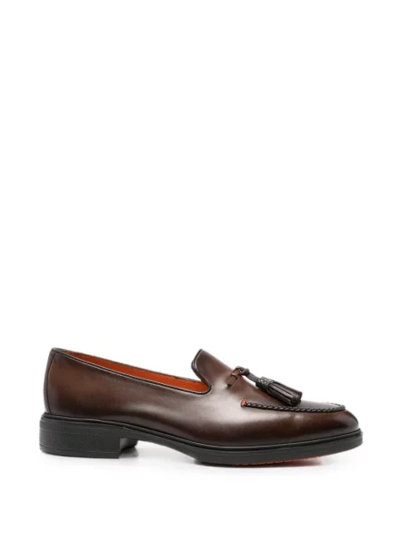 Pantofi loafer Santoni țesuți maro