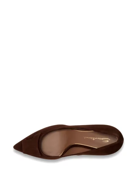 Pantofi cu toc Santoni din piele de căprioară maro