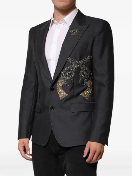 Блейзър Dolce & Gabbana бродиран сиво