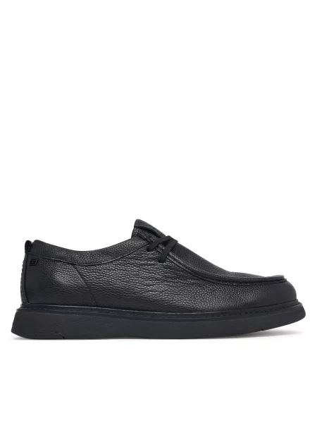 Κλειστά παπούτσια Tommy Hilfiger Comfort Leather Moc Toe Shoe μαύρο