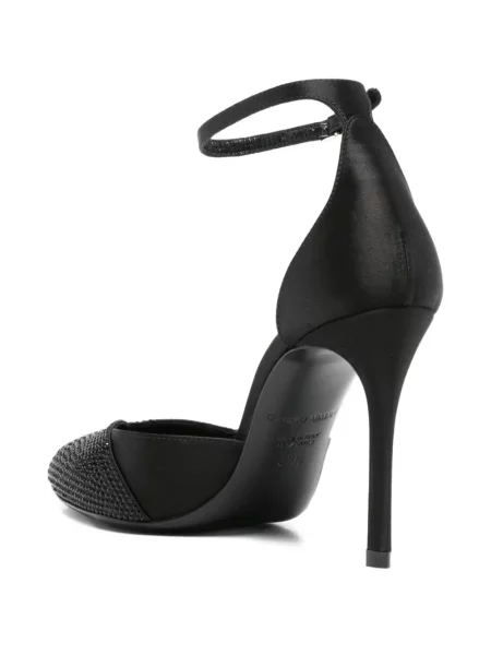 Полуотворени обувки Giorgio Armani с кристали черно