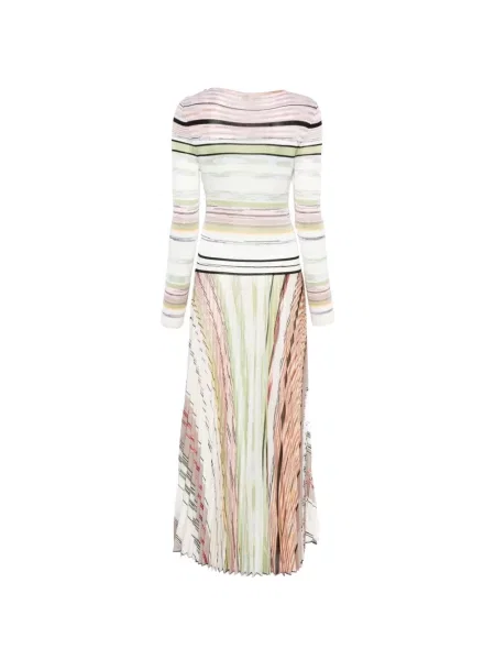 Rochie maxi Missoni cu dungi plisată de costum