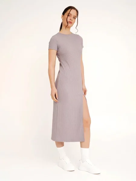 LAWA Сукня міді Віскоза/поліестер сірий