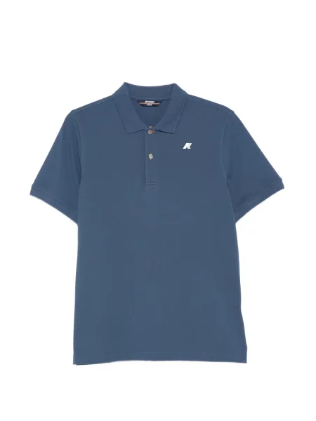 Tricou polo K-way cu autograf albastru
