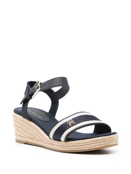 Espadrilės Tommy Hilfiger ant pleištinio kulniuko mėlyna