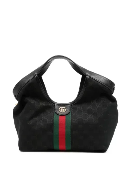 Geantă shopper Gucci cu dungi negru