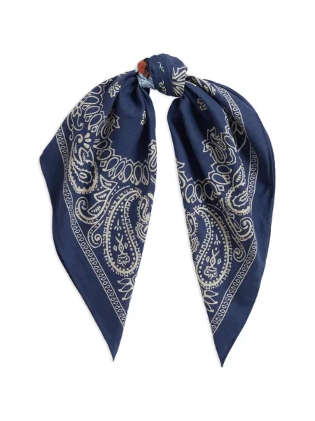 Ριγέ καμβάς κασκόλ Polo Ralph Lauren με κέντημα μπλε