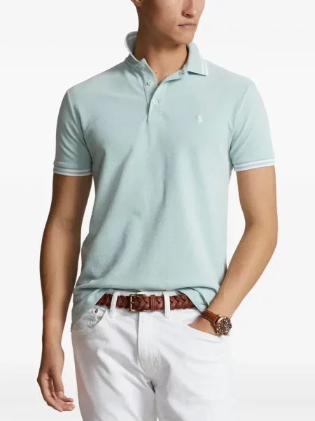 Tricou polo Polo Ralph Lauren cu glugă cu blană cu broderie roșu