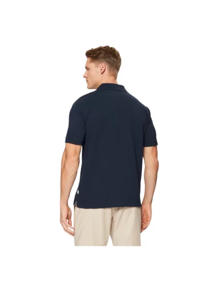 Guess Jeans polo granatowy gładki niebieska