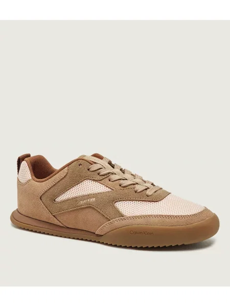 Calvin Klein Sneakers Low Pro Runner | piele întoarsă maro