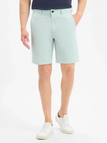 Szorty chinos z mieszanki bawełny w kroju slim fit Boss Orange zielone
