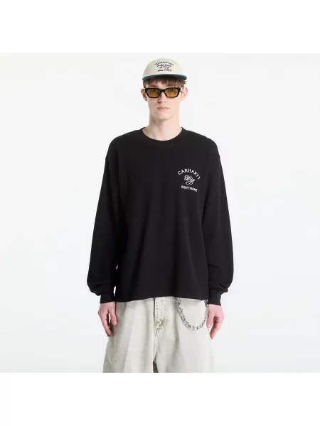 Тениска Carhartt WIP L/S Eightynine Waffle T-Shirt UNISEX Black/ White XS бяло
