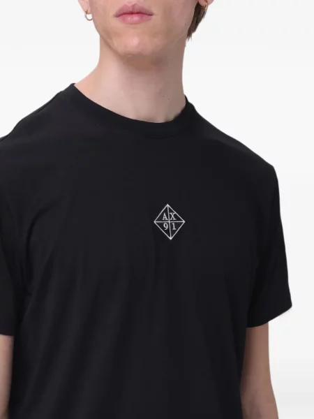 Majica Armani Exchange s autogramom crna