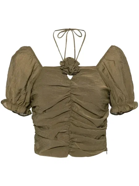 Top B+ab w kwiatki z dekoltem halter